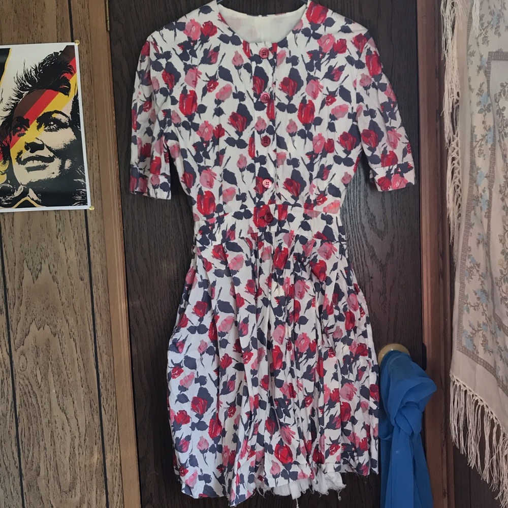 Vintage handmaid floral rose dress